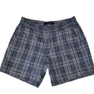 Calvin Klein Jeans 90s Blue Plaid 100% Cotton Shorts Size 34